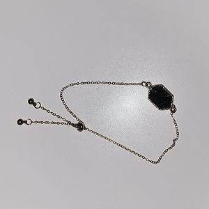 Gold and black druzy pull tie bracelet, never worn